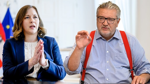 Claudia Bauer, Ministerin für Europa, Integration und Familie, und der Wiener Gesundheits- und ...