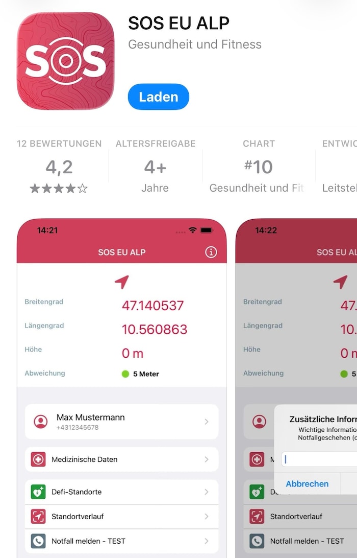 Das Tool „SOS-EU-ALP“ schickt exakte GPS-Daten.