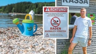 Der Prameter Bürgermeister Eduard Seib machte sich ein Bild von der Lage bei „seinem See“, der ...