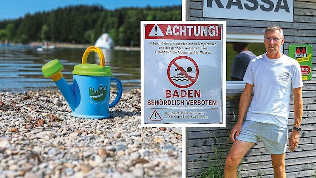 Der Prameter Bürgermeister Eduard Seib machte sich ein Bild von der Lage bei „seinem See“, der ...