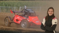 Sophie Scheuchenpflug gab im Erwachsenenbuggy Vollgas.