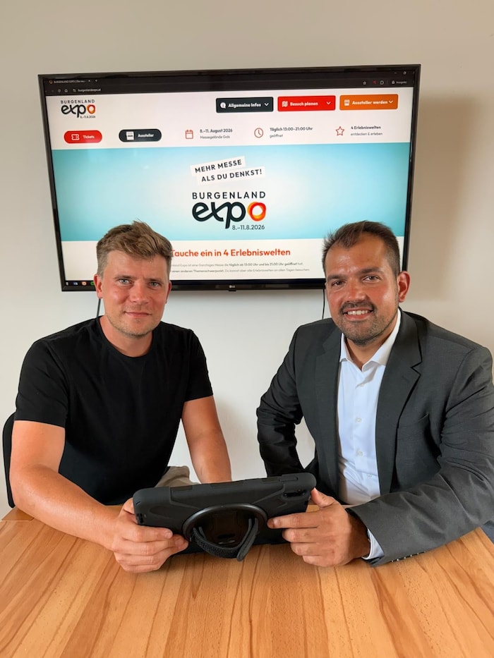 Präsentierten die neue Homepage der Burgenland Expo: Bürgermeister Kilian Brandstätter und ...