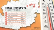 Das waren die Hitze-Hotspots des Tages in Österreich. 