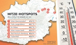 Das waren die Hitze-Hotspots des Tages in Österreich. 