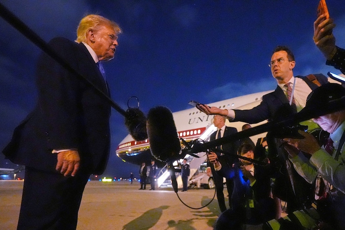 Vor Reportern gab sich Trump wieder einmal optimistisch.