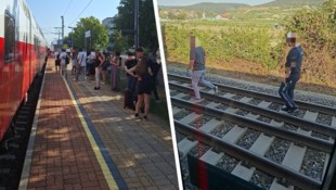 Die Passagiere mussten in Gumpoldskirchen auf den Schienenersatzverkehr umsteigen.