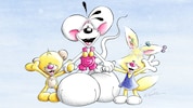 Diddl mit seinen Freunden Teddybär Pimboli und Häschen Mimihopps