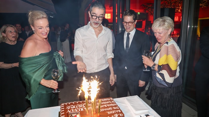 Kristina Hammer (Festspielpräsidentin), Regisseur Romeo Castellucci, Lukas Crepaz ...