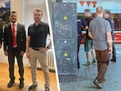LR René Zumtobel, Hussein Al Tamro und Mario Siegele (v. li.). Der Messermann wurde in Wörgl in ...