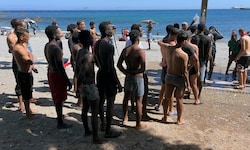 Migranten in Ceuta am 5. August