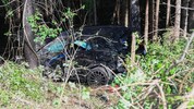 Das Auto landete im Wald und ist ein Totalschaden. 