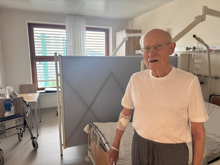 Fritz Reiser (84) aus Gmunden ist einer der beiden Patienten, die am Mittwoch der Vorwoche mit ...