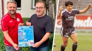 Alfred Drabits (re.) mit WSV-Traisen-Obmann Marco Birgfellner. Einst jubelte Drabtis 103-mal für ...