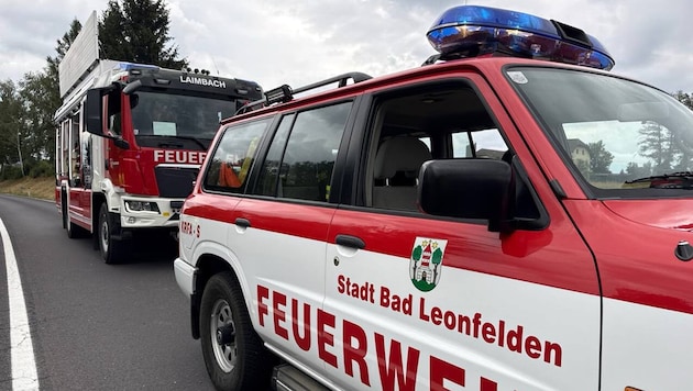 Feuerwehrleute bargen den Verunfallten aus seinem Auto.