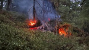 Der Brand brach in unwegsamem Gelände aus.