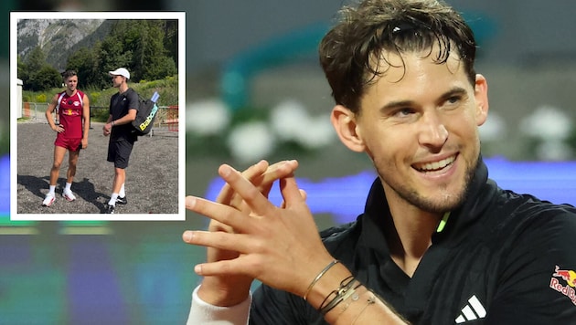 Dominic Thiem stattete der Mannschaft von RB Leipzig einen Besuch ab.