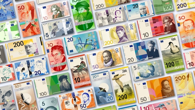 Die Europäische Zentralbank (EZB) hat zehn Entwürfe in der Endauswahl für die neuen ...