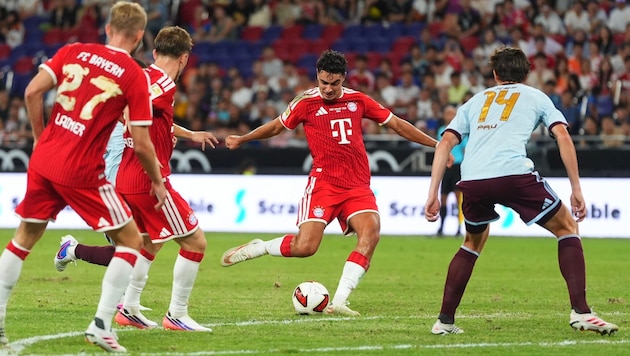 Gegen Aston Villa wurden die Bayern in der Vorbereitung erstmals ordentlich herausgefordert.