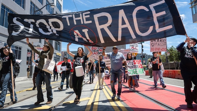 Protest in San Francisco gegen das KI-Wettrennen der Techgiganten