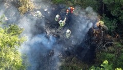 Ein Drohnenbild zeigt die Arbeit der Lungauer Feuerwehrleute.