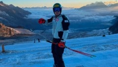 ÖSV-Slalomspezialist Jakob Greber auf dem Allalin-Gletscher oberhalb von Saas-Fee