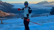 ÖSV-Slalomspezialist Jakob Greber auf dem Allalin-Gletscher oberhalb von Saas-Fee