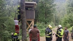 Die Wanderin wurde von der Feuerwehr geborgen.