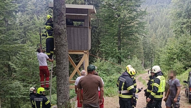 Die Wanderin wurde von der Feuerwehr geborgen.