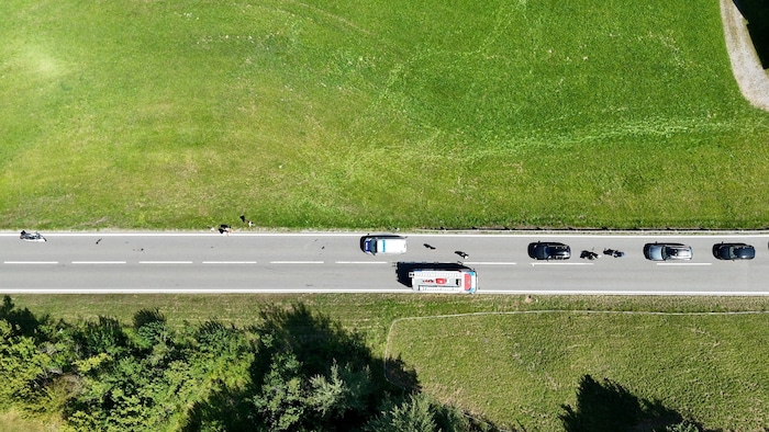 Die Unfallstelle aus der Vogelperspektive.