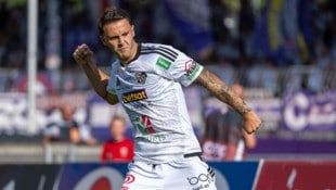 WAC-Stürmer Giacomo Vrioni will auch gegen die Bullen seinen Torlauf fortsetzen.