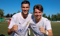 Die Bürmooser Torschützen Nedim Suljic und Melvis Memic