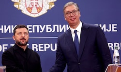 Der ukrainische Staatschef Wolodymyr Selenskyj bedankte sich für die humanitäre Hilfe aus ...