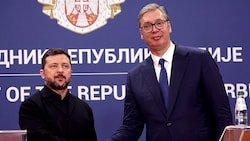 Der ukrainische Staatschef Wolodymyr Selenskyj bedankte sich für die humanitäre Hilfe aus ...