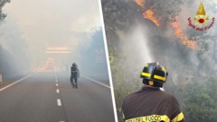 Seit Samstagnachmittag bekämpfen die italienischen Feuerwehren Waldbrände in Friaul. Betroffen ...