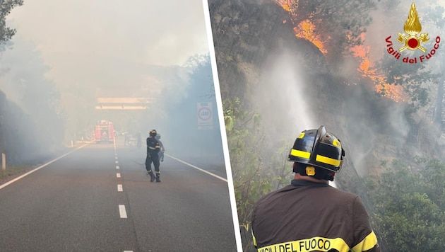 Seit Samstagnachmittag bekämpfen die italienischen Feuerwehren Waldbrände in Friaul. Betroffen ...