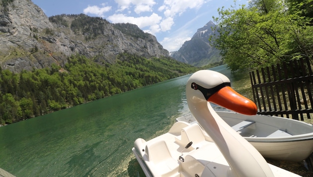 Die Steiermark hat auch herrliche Plätze zum Abkühlen, hier der Leopoldsteinersee.