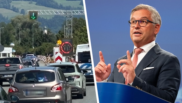 Ständige Kontrollen an der Grenze (oben am Samstag bei Kufstein) durch die deutsche Polizei ...