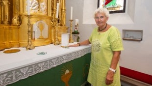 Seit 42 Jahren ist Carla Hollauf Mesnerin in der Filialkirche Reideben: Sie sorgt dort dafür, ...