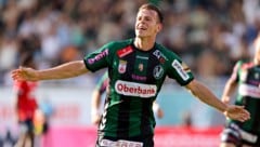 Stefan Schwab freut sich über seinen Treffer für Ried gegen Rapid.
