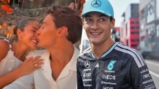 Da lächelt jemand: George Russell feiert die Liebe.