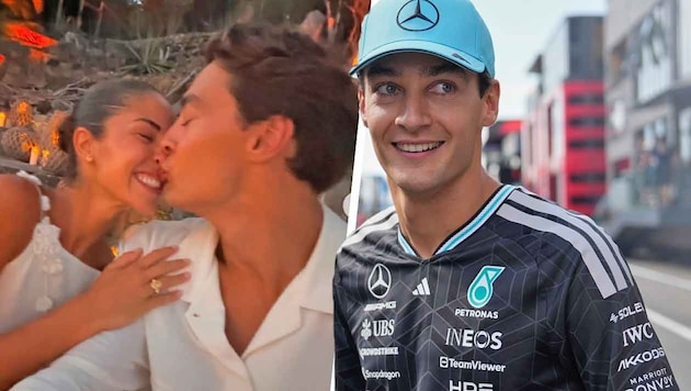 Da lächelt jemand: George Russell feiert die Liebe.