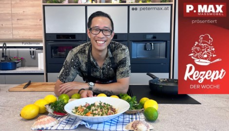 Urlaub auf dem Teller: Peter Lehner serviert mediterrane Seafood-Pasta mit Garnelen, Oktopus, ...
