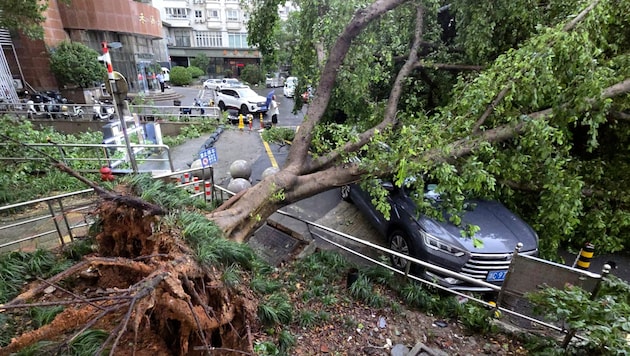 Der Sturm wütete vor allem im Osten Chinas.