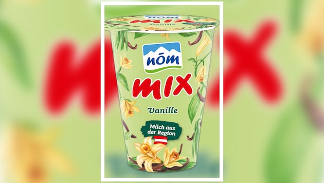 Das Joghurt NÖM Mix Vanille, 180 Gramm, mit dem Mindesthaltbarkeitsdatum 30.08.2026 könnte ...