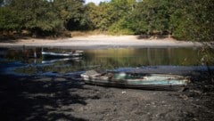 Der ausgetrocknete Hollow Pond im Osten von London – es ist in nächster Zeit kein Regen zu ...