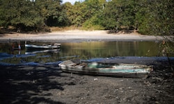 Der ausgetrocknete Hollow Pond im Osten von London – es ist in nächster Zeit kein Regen zu ...