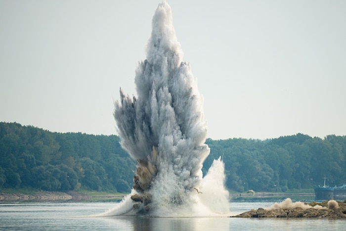 Der Parjoaia-Felsen wurde gesprengt, um das Donauwasser kontrolliert umzuleiten.