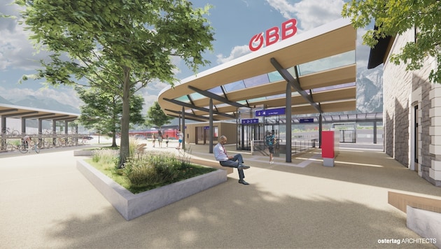 So wird der Bahnhof in Völs künftig aussehen.