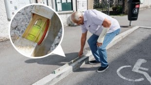 Krone KREATIV/Markus Tschepp Wie steil es bergab geht, zeigt die Wasserwaage von Albert Preims.