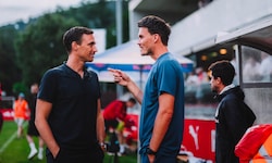 Sport-Geschäftsführer Marcus Mann (li.) und Trainer Danny Röhl.